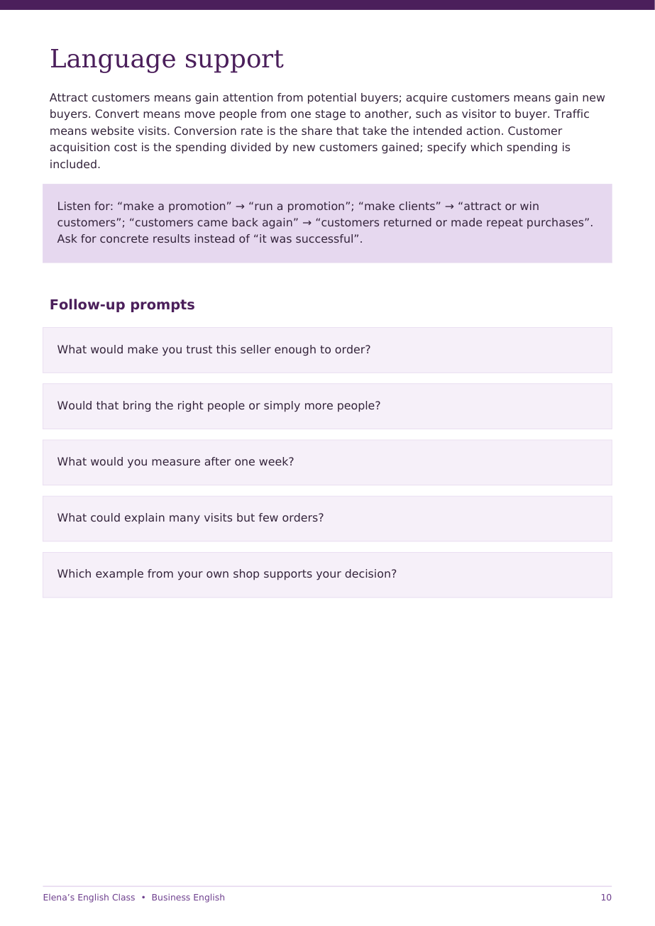 How businesses attract customers — pagina 10