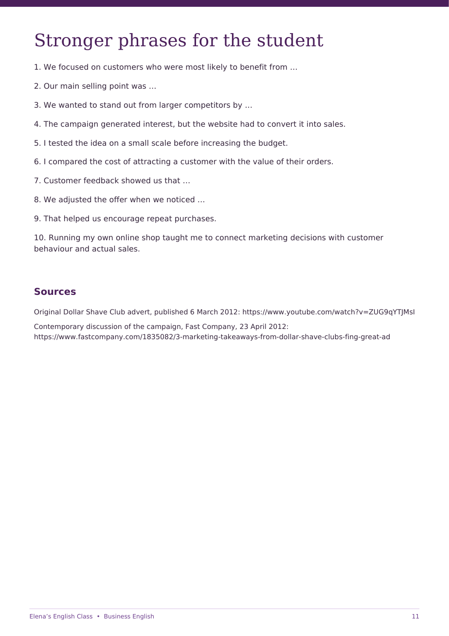 How businesses attract customers — pagina 11