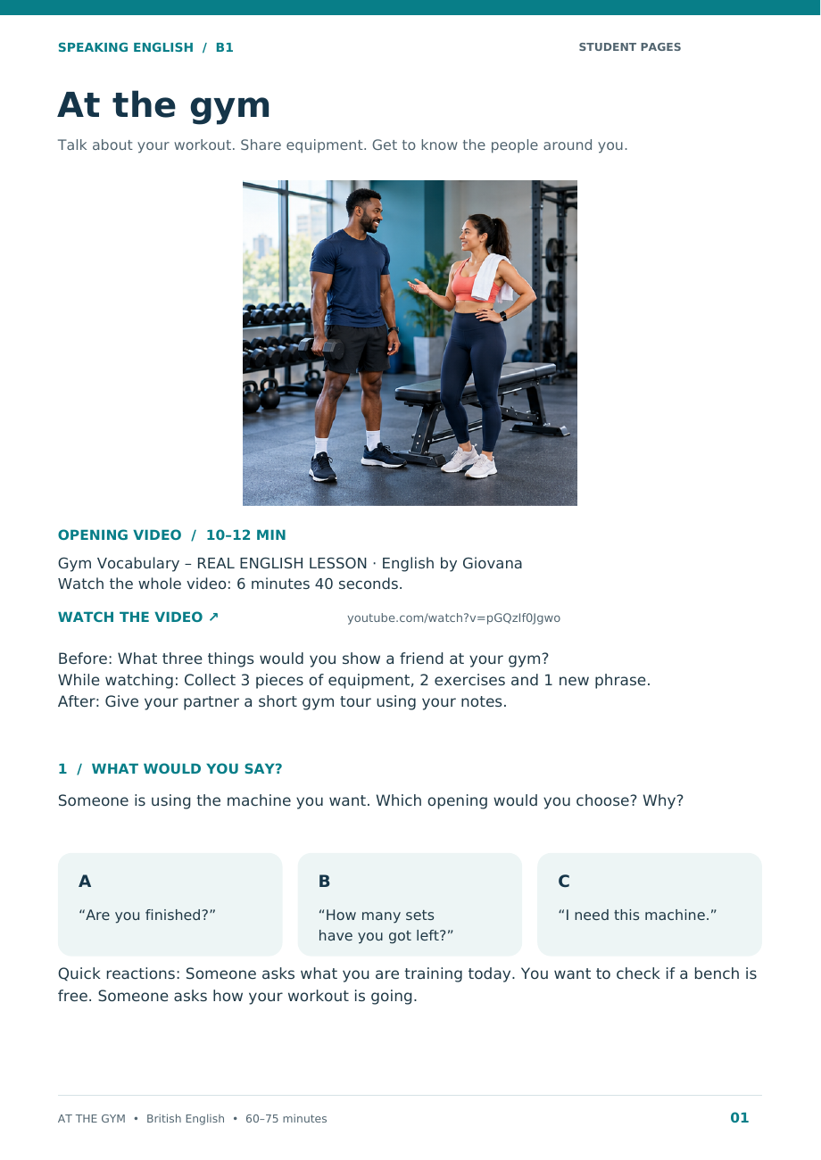 At the gym — pagina 1