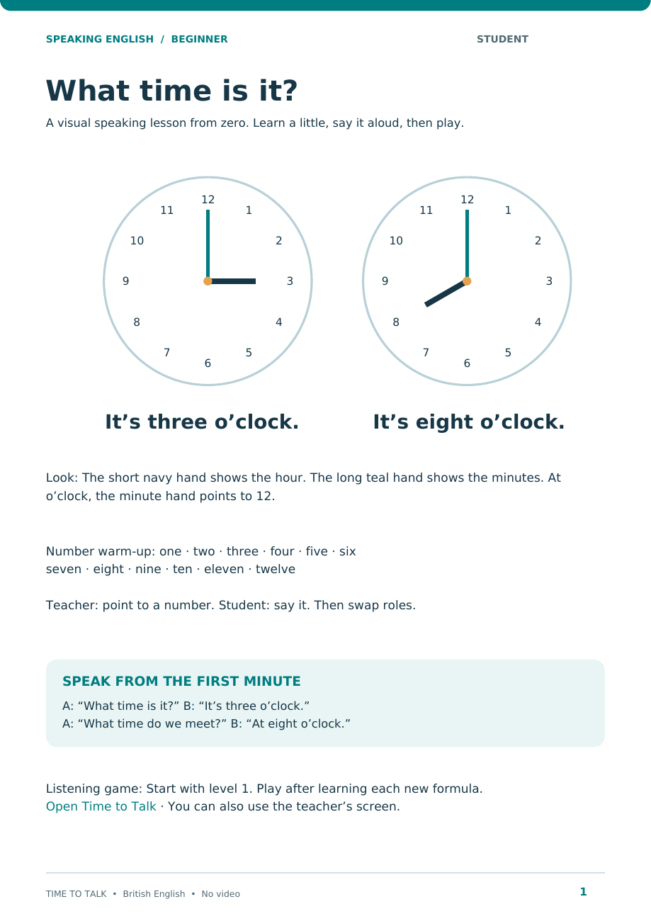 What time is it? — pagina 1